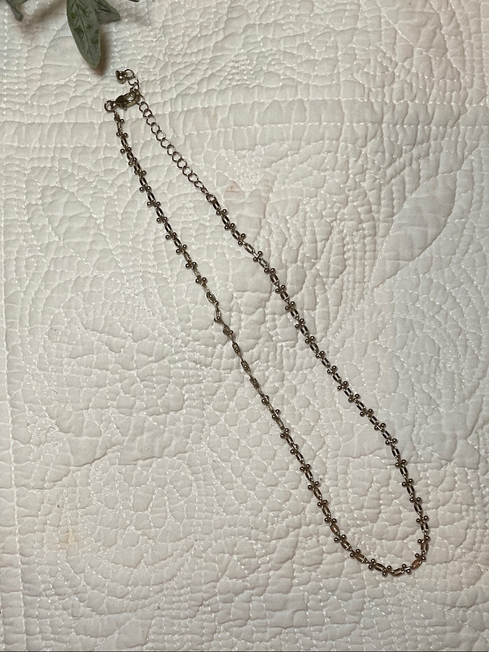 Delicate Silver Tone Beaded Chain Necklace - Women Accessories